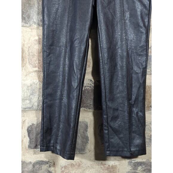 Princess Polly Encore Faux Leather Pants Woman's 4 High Rise Straight Leg Rocker - Picture 4 of 11
